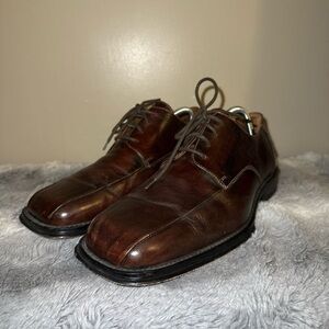Aldo Shoes Men 43 US 10 Dress Oxford Brown Leather Comfort Lace Academia Office